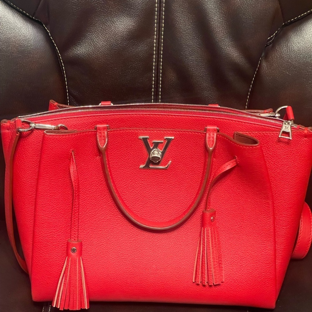 Louis Vuitton Lock Me Red Tote Bag